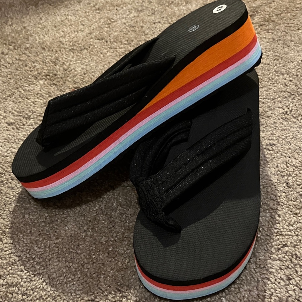 Colorful Platform Flip Flops